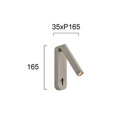 Faretto da parete a LED ABRIEL LED/6W/230V, beige