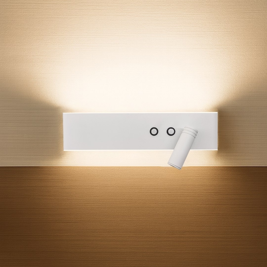 Faretto da parete a LED RESORT LED/10W/230V + LED/3W, bianco, lato destro