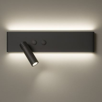 Faretto da parete a LED RESORT LED/10W/230V + LED/3W, nero, lato sinistro