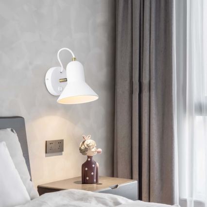 Faretto da parete ASTAMA 1xE27/40W/230V bianco/ottone