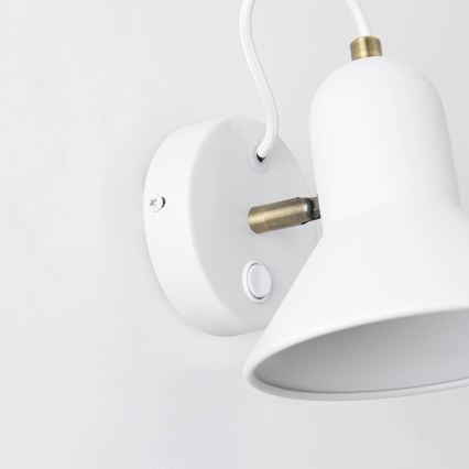 Faretto da parete ASTAMA 1xE27/40W/230V bianco/ottone