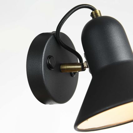 Faretto da parete ASTAMA 1xE27/40W/230V nero/ottone