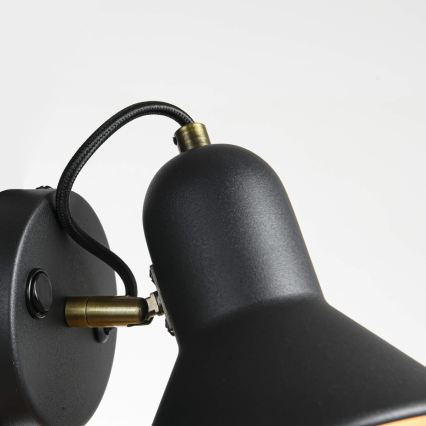 Faretto da parete ASTAMA 1xE27/40W/230V nero/ottone