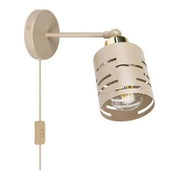 Faretto da parete con interruttore ELEN 1xE27/35W/230V beige/dorato