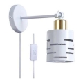 Faretto da parete con interruttore ELEN 1xE27/35W/230V bianco/oro