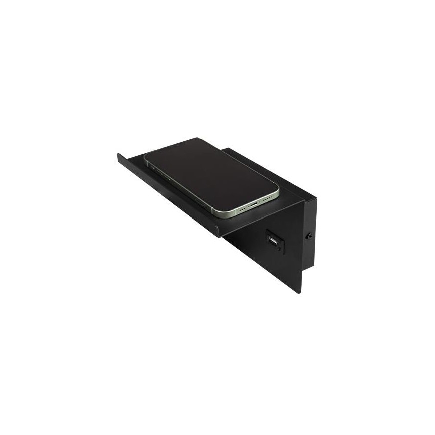 Faretto da parete con mensola e USB caricatore 1xG9/35W/230V nero/oro