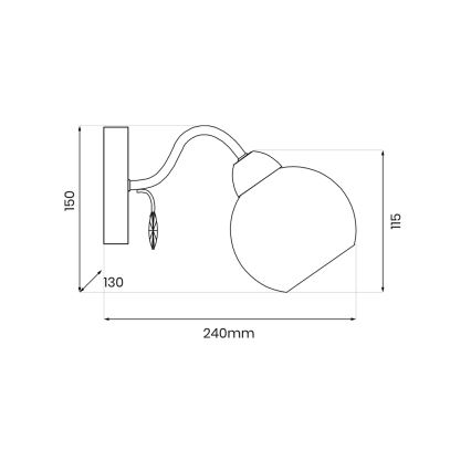 Faretto da parete CONNOR 1xE27/15W/230V cromo lucido/bianco