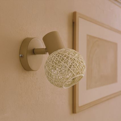 Faretto da parete DEX 1xE14/10W/230V beige/crema