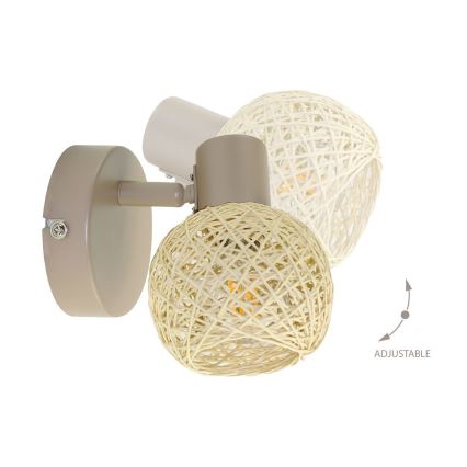 Faretto da parete DEX 1xE14/10W/230V beige/crema