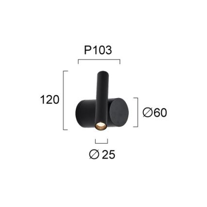 Faretto da parete dimmerabile a LED orientabile PLANET LED/4W/230V nero