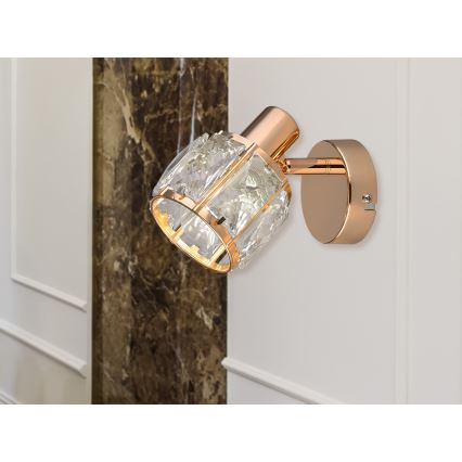 Faretto da parete DUBAI 1xE14/40W/230V Oro rosa