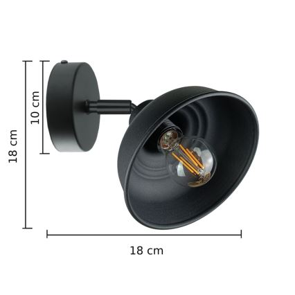 Faretto da parete FAUN 1xE27/60W/230V nero