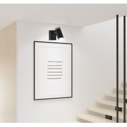 Faretto da parete LAGOS 1xGU10/15W/230V nero/marrone