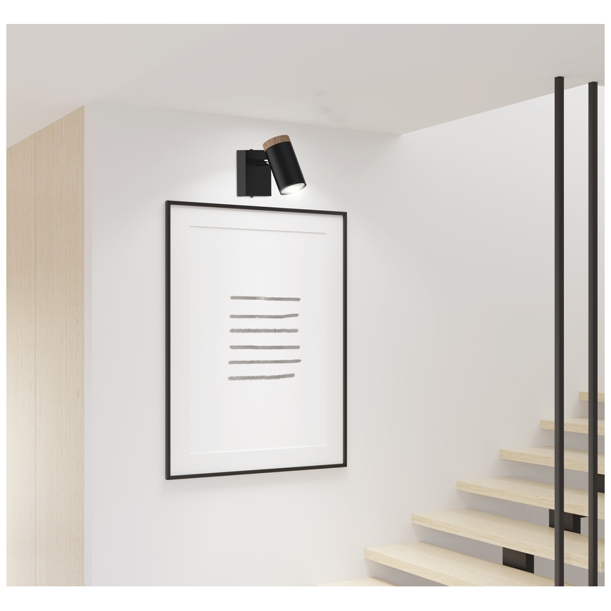Faretto da parete LAGOS 1xGU10/15W/230V nero/marrone