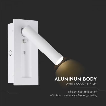 Faretto da parete LED/2W/230V 3000K bianco