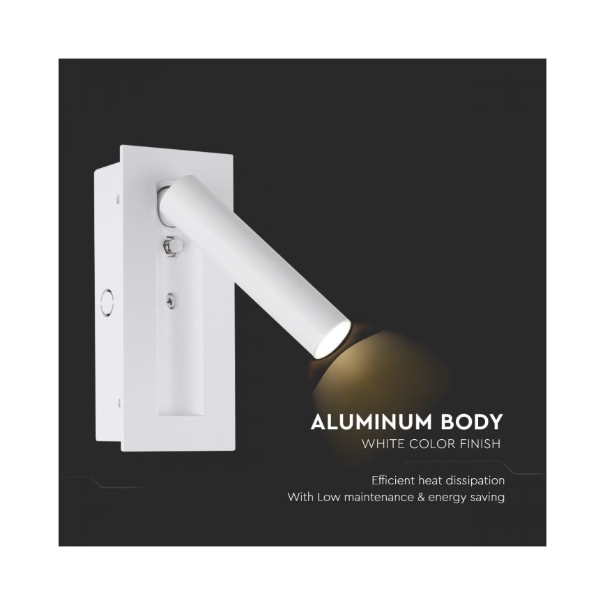 Faretto da parete LED/2W/230V 3000K bianco