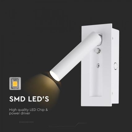 Faretto da parete LED/2W/230V 3000K bianco
