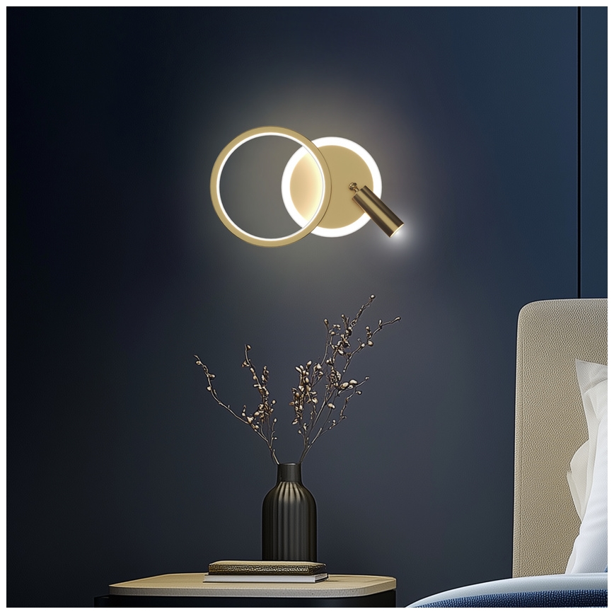 Faretto da parete LED MONET LED/15W/230V dorato