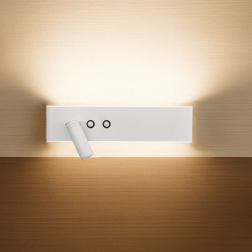 Faretto da parete LED RESORT LED/10W/230V + LED/3W, bianco, sinistro
