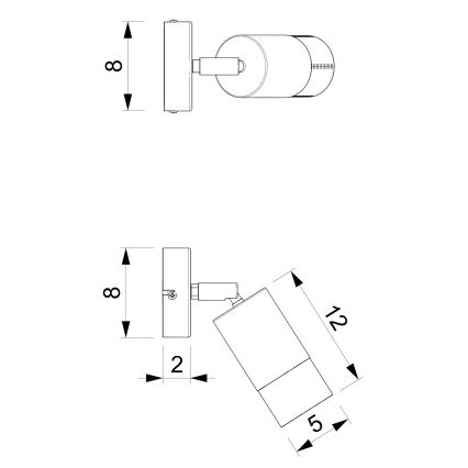 Faretto da parete LINK 1xGU10/8W/230V nero/ottone