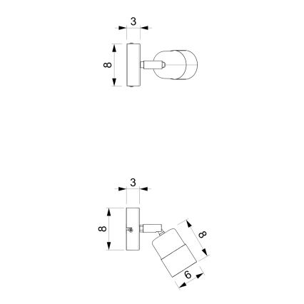 Faretto da parete MIZU 1xGU10/8W/230V nero/ottone