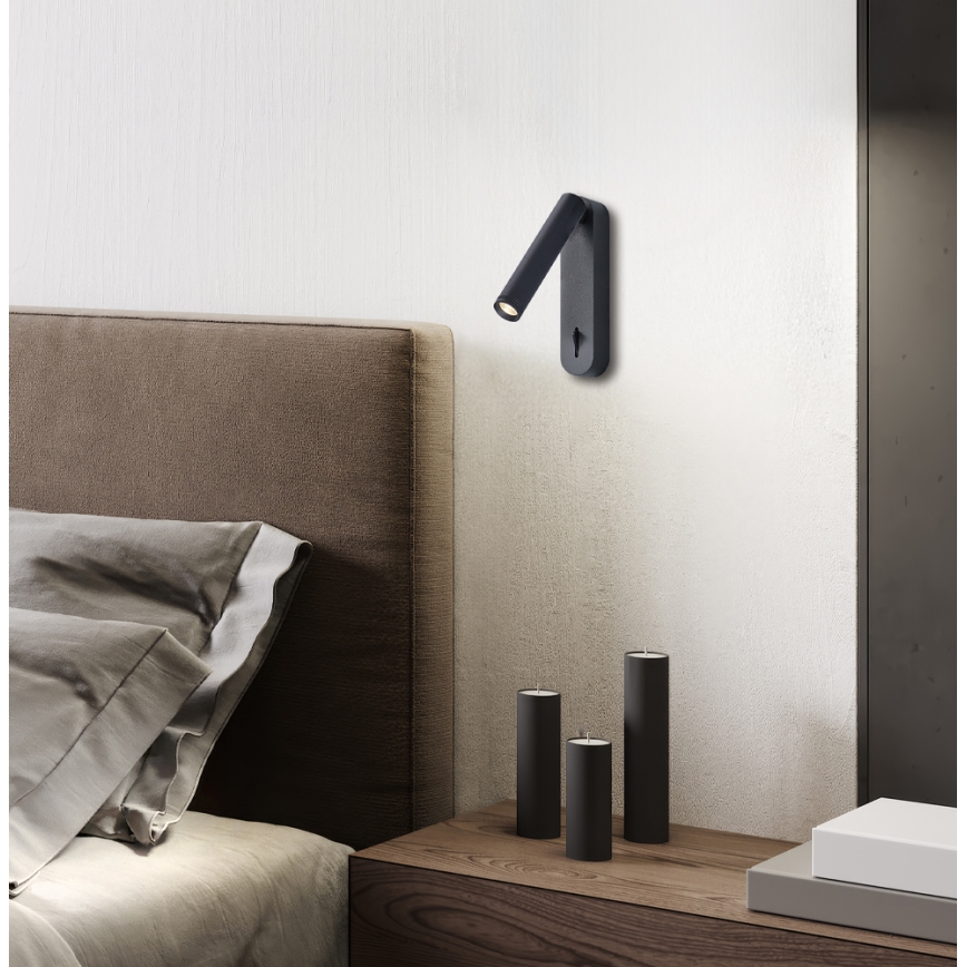 Faretto da parete orientabile a LED ABRIEL LED/6W/230V, nero