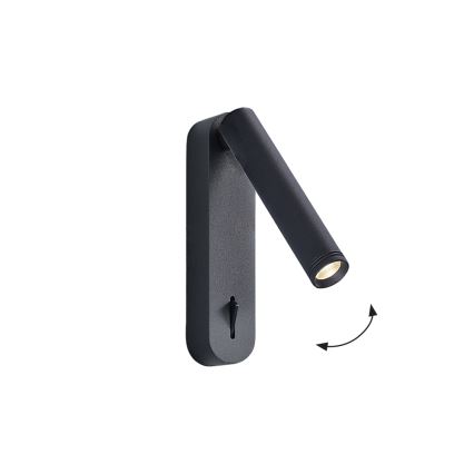 Faretto da parete orientabile a LED ABRIEL LED/6W/230V, nero