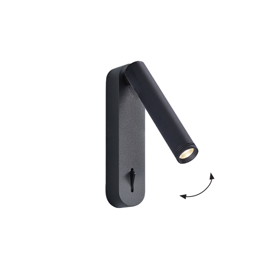 Faretto da parete orientabile a LED ABRIEL LED/6W/230V, nero