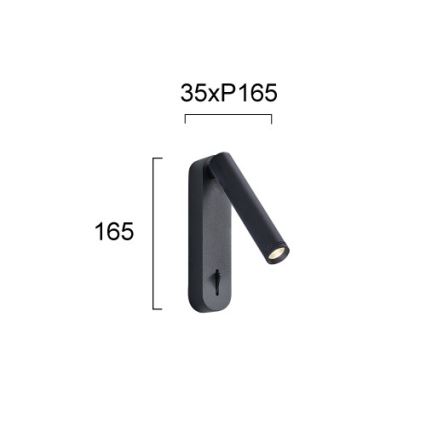 Faretto da parete orientabile a LED ABRIEL LED/6W/230V, nero