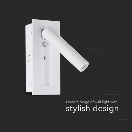 Faretto da parete orientabile LED/2W/230V 3000K bianco