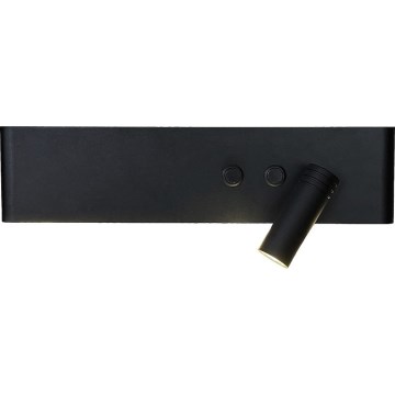Faretto da parete orientabile LED RESORT LED/10W/230V + LED/3W, nero destro