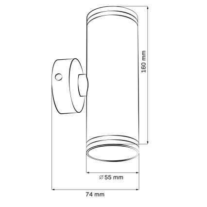 Faretto da parete PARIGI 2xGU10/10W/230V bianco