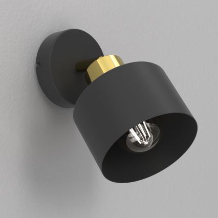 Faretto da parete PARKLA 1xE27/15W/230V nero/oro
