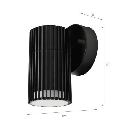 Faretto da parete per esterni LANTHEA 1x GU10/11W/230V IP44 nero