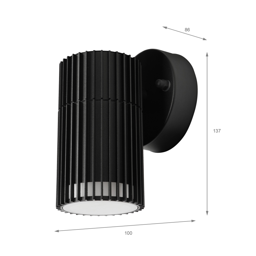 Faretto da parete per esterni LANTHEA 1x GU10/11W/230V IP44 nero