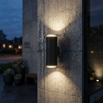 Faretto da parete per esterni LANTHEA 2xGU10/11W/230V IP44 nero