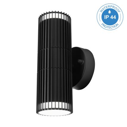 Faretto da parete per esterni LANTHEA 2xGU10/11W/230V IP44 nero