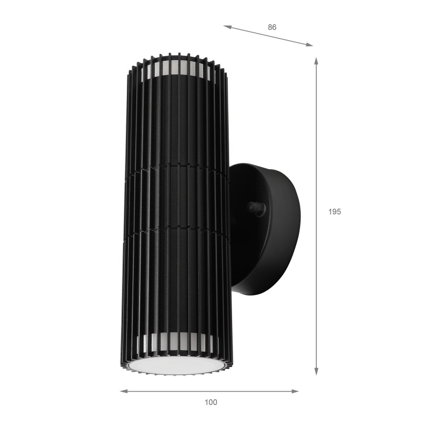Faretto da parete per esterni LANTHEA 2xGU10/11W/230V IP44 nero