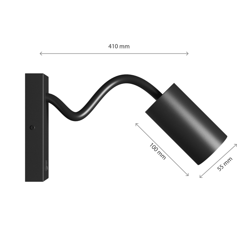 Faretto da parete SQUALLA VARIOSA 1xGU10/10W/230V nero