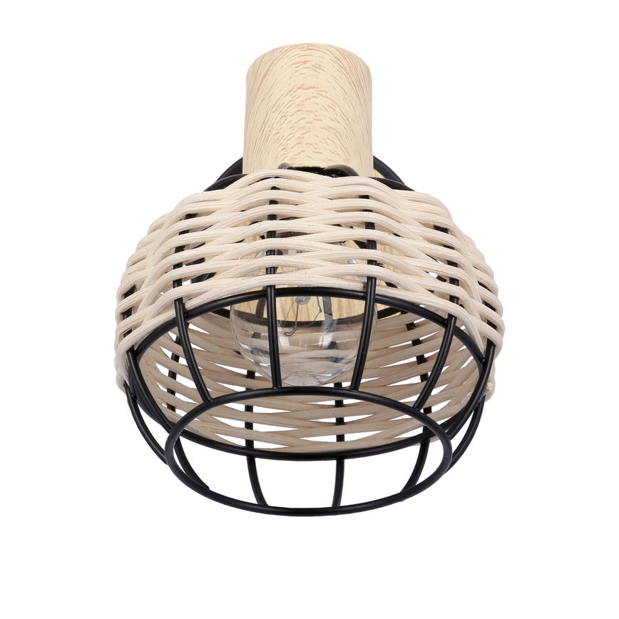 Faretto da parete TAJGA 1xE14/40W/230V rattan/nero