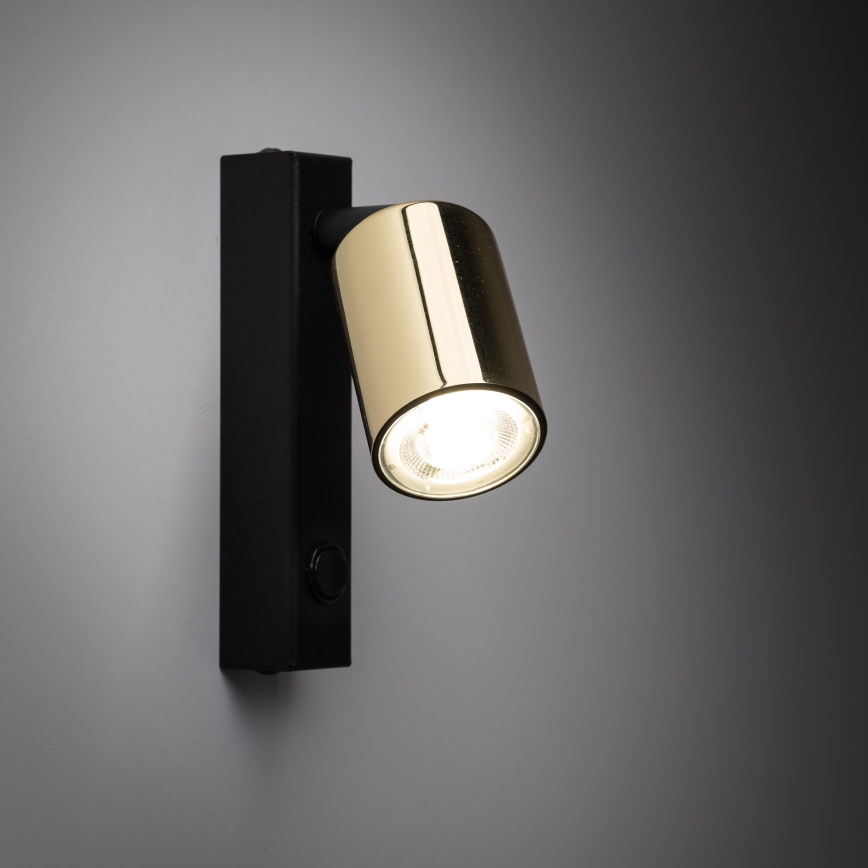 Faretto da parete TOP 1xGU10/10W/230V nero/oro