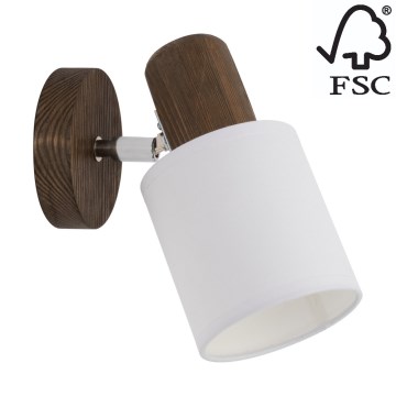 Faretto da parete TRENDY 1xE27/15W/230V noce - certificato FSC