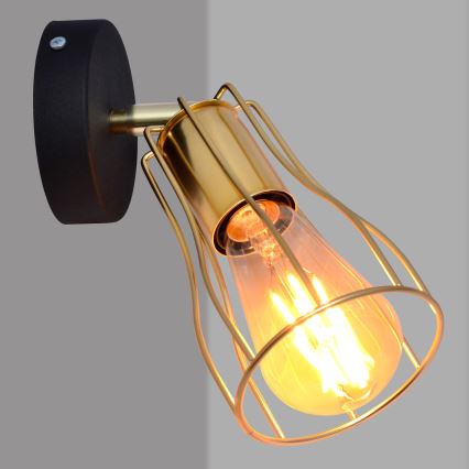 Faretto da parete TUBE 1xE27/15W/230V oro/nero