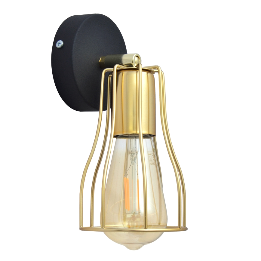 Faretto da parete TUBE 1xE27/15W/230V oro/nero