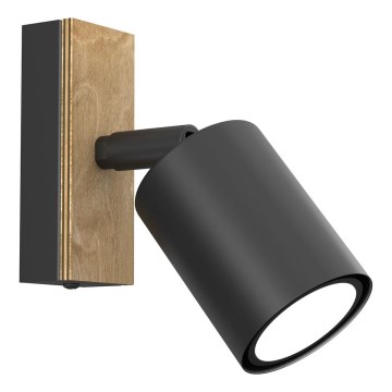 Faretto da parete TULON 1xGU10/8W/230V nero/quercia