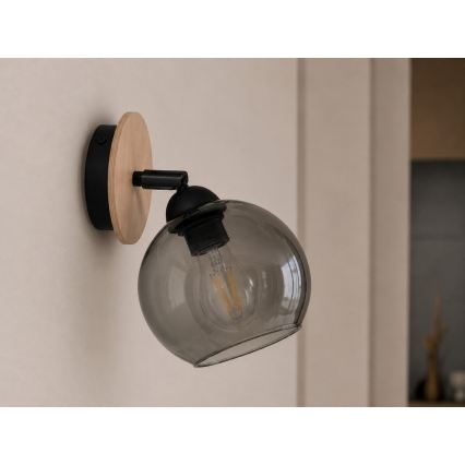 Faretto da parete UNO WOOD 1xE27/60W/230V nero/marrone