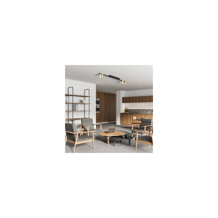 Faretto da soffitto LOGAN 3xGU10/10W/230V nero/oro