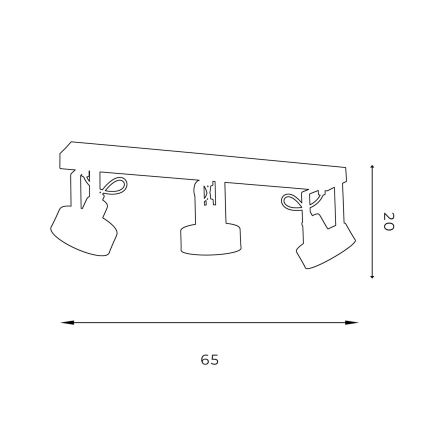 Faretto da soffitto VIVA 3xGU10-AR111/15W/230V