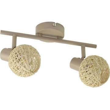 Faretto DEX 2xE14/10W/230V beige/crema