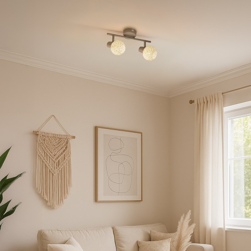 Faretto DEX 2xE14/10W/230V beige/crema
